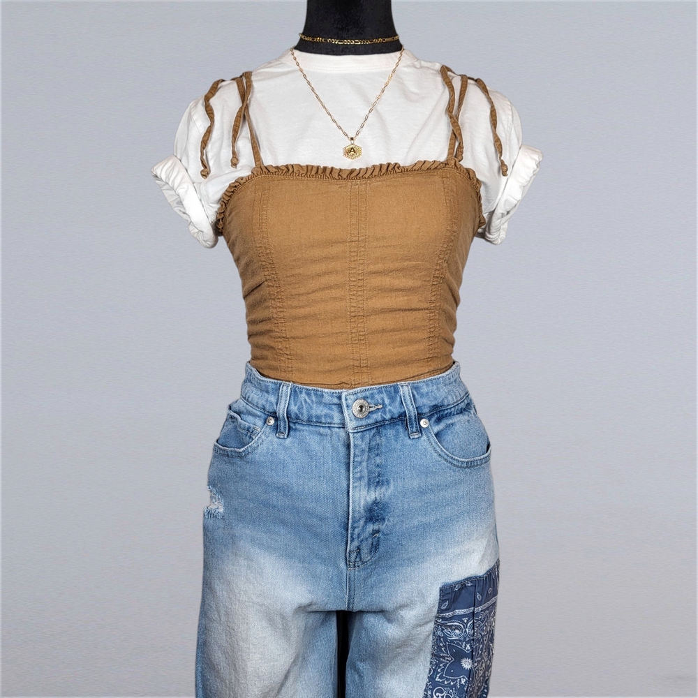 Aerie Light Tan Brown Crop Top